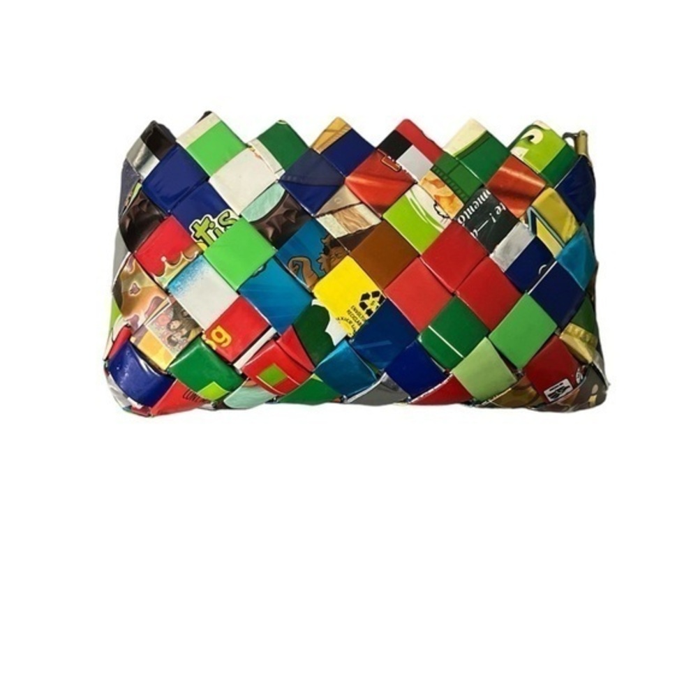 3/25$ (Mix)Paper Mosaic  Coin Bag Candy Wrapper Purse, Recycle Up-cycle